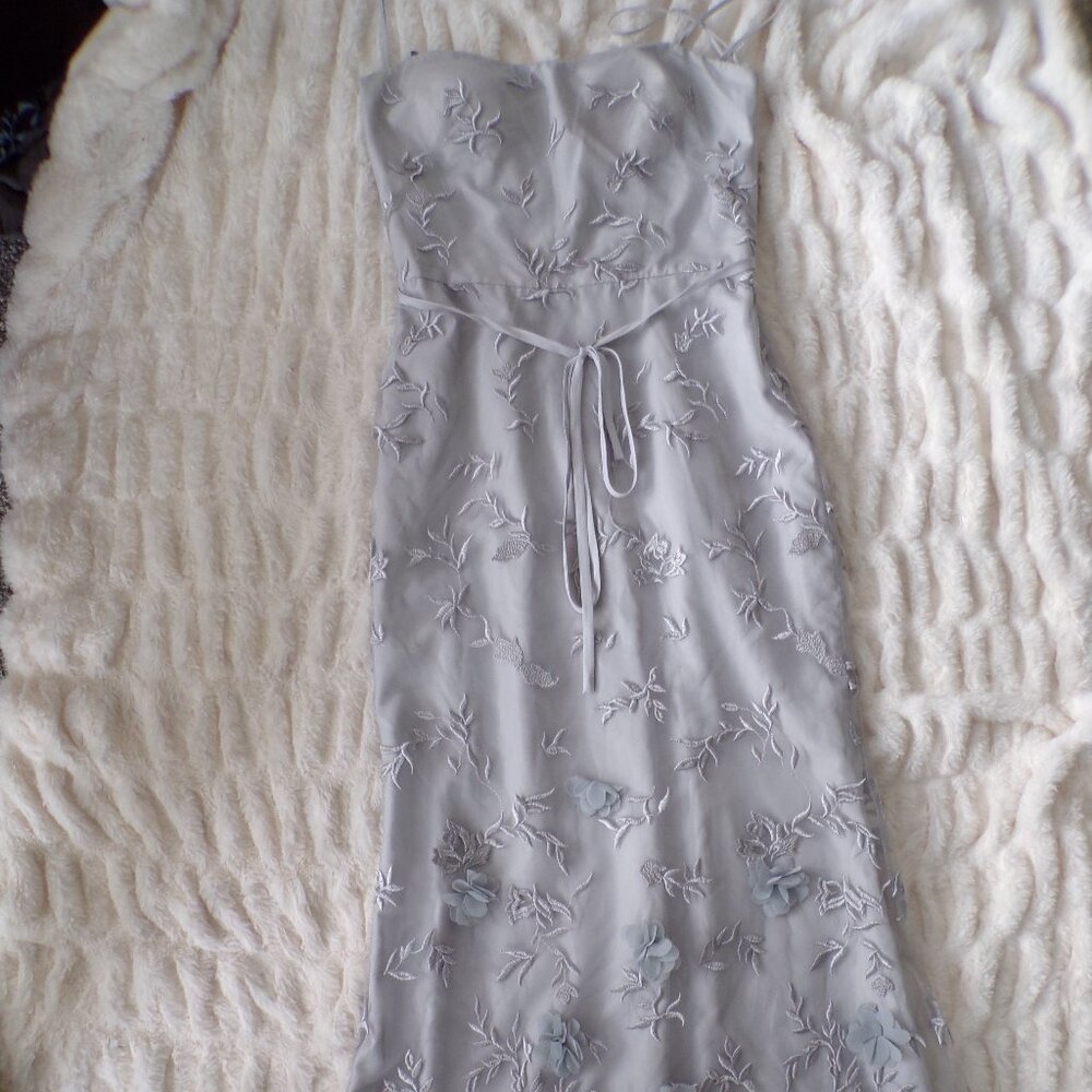 NWT Marchessa Notte romantic floral spaghetti strap pastel blue maxi dress 6 - Picture 2 of 13